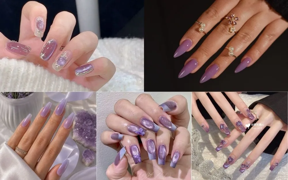 Top 50+ Mẫu Nail Tím Thạch Đẹp, Căng Mọng, Hot Trend 2026 - 2