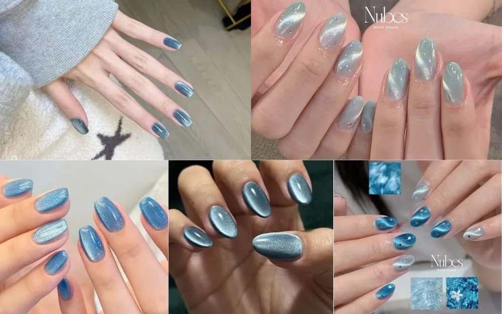 Gợi Ý 30+ Mẫu Nail Mắt Mèo Xanh Biển Tôn Da, Thu Hút 2026 - 2