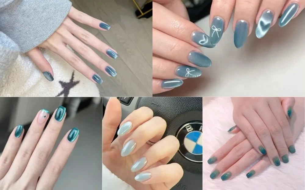 Top 30+ Mẫu Nail Xanh Ngọc Thạch Đẹp Sang Chảnh 2026 - 5