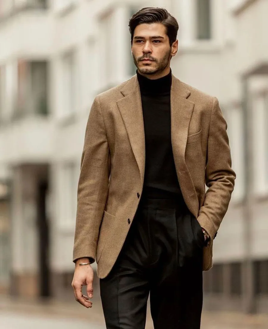 Áo blazer dạ phối quần âu