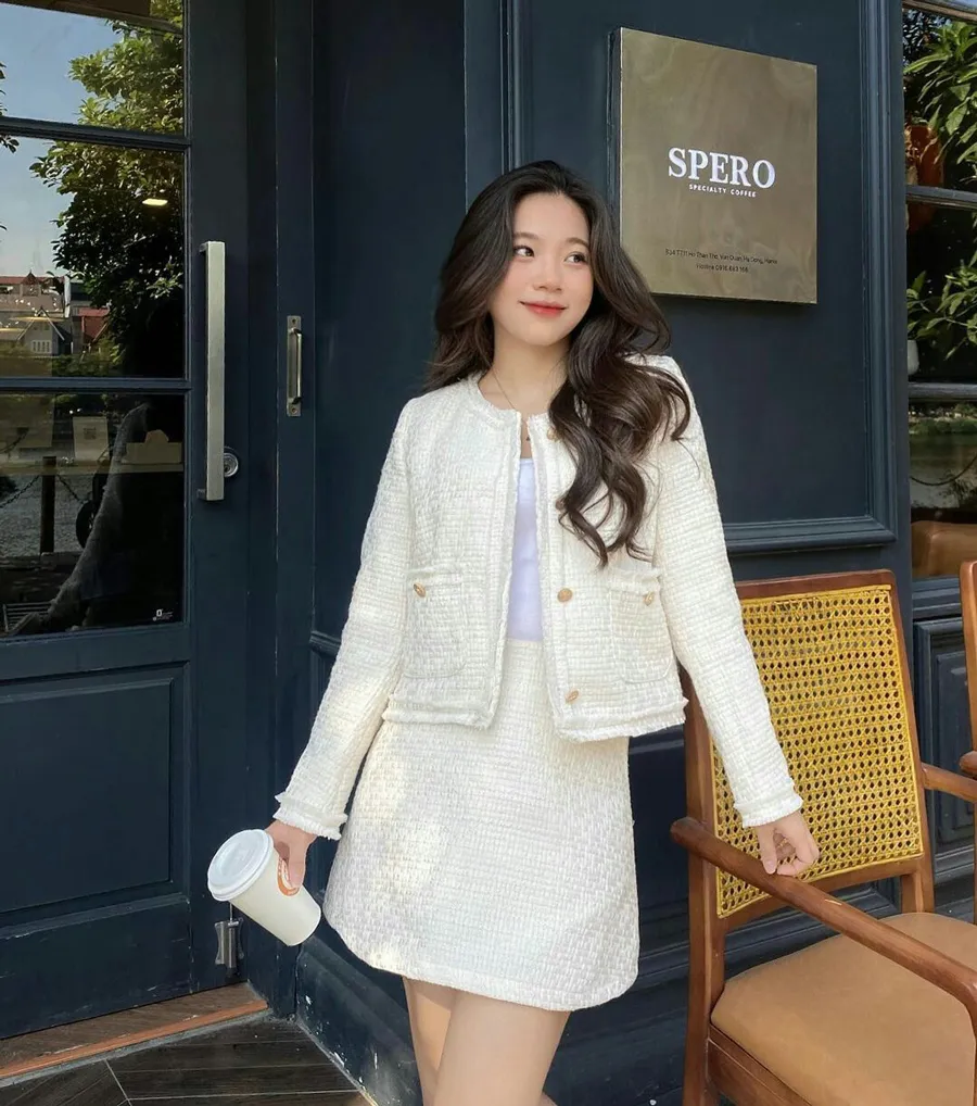 Set đồ vải tweed sang trọng 