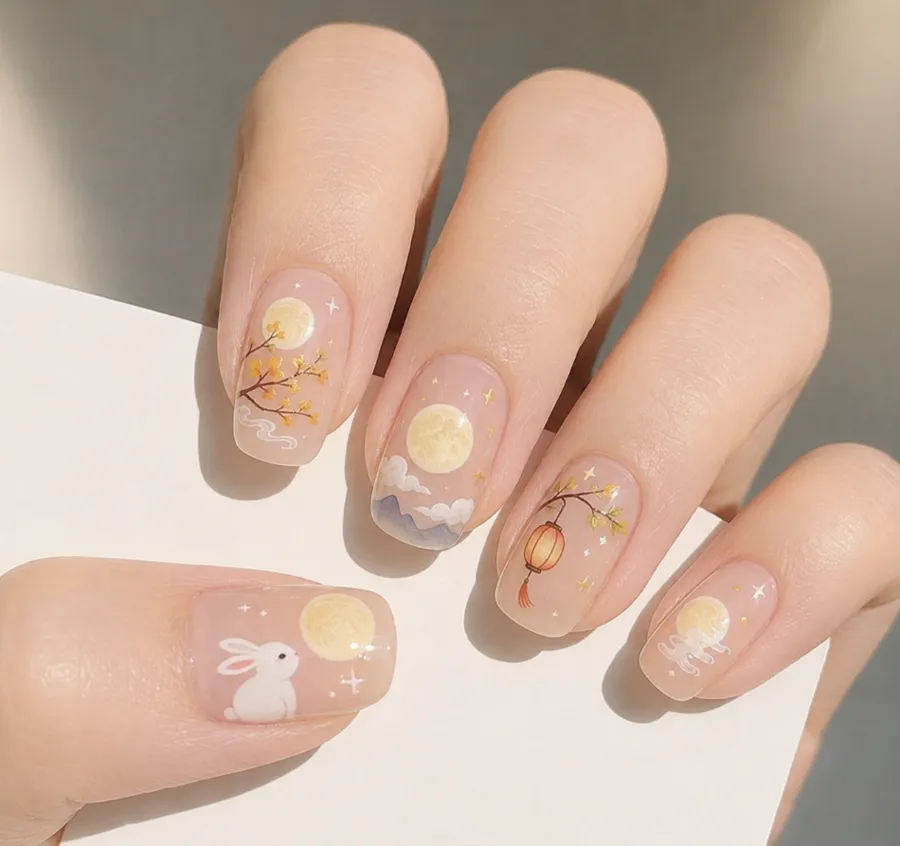 Mẫu nail trăng rằm