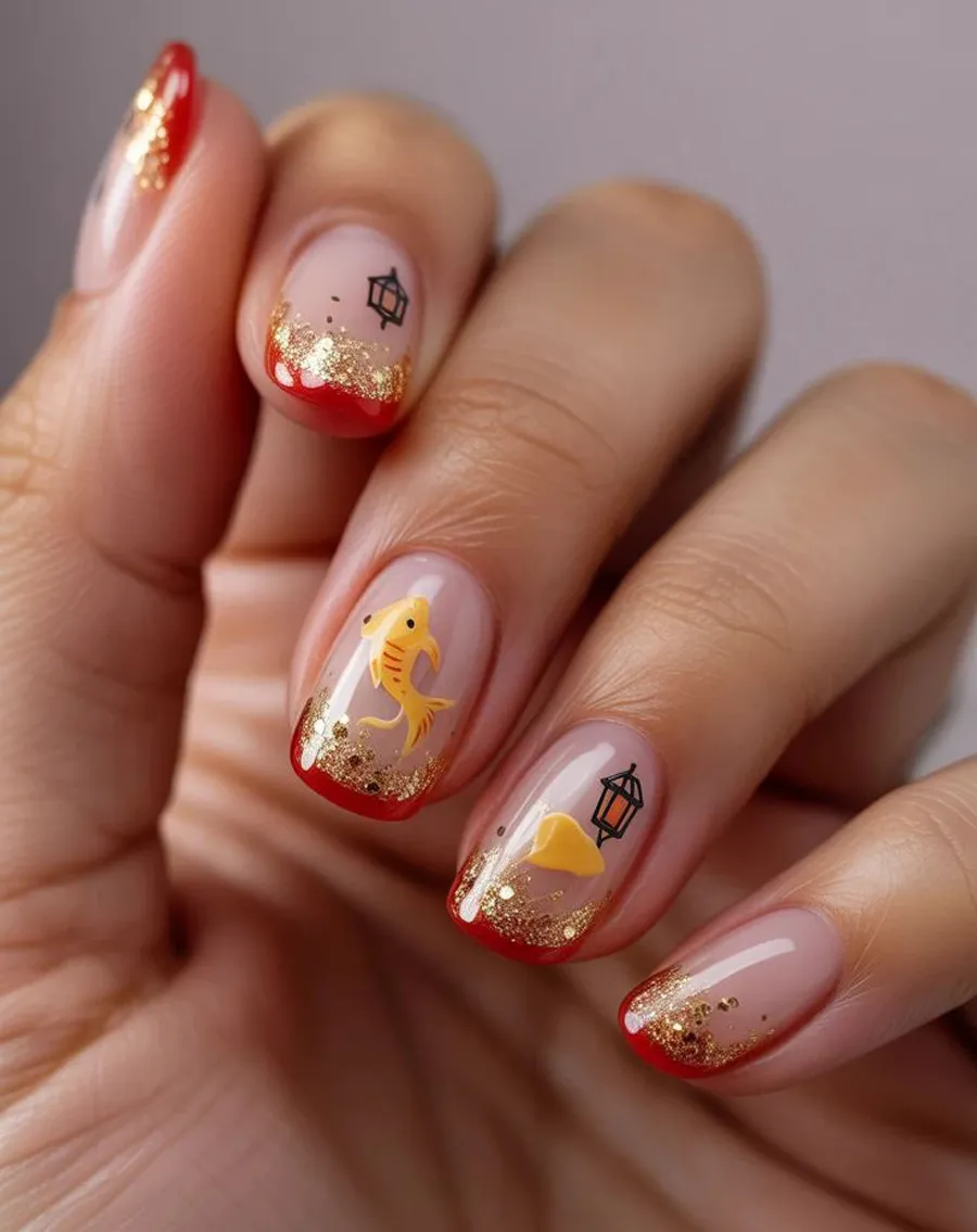 Mẫu nail hình cá chép