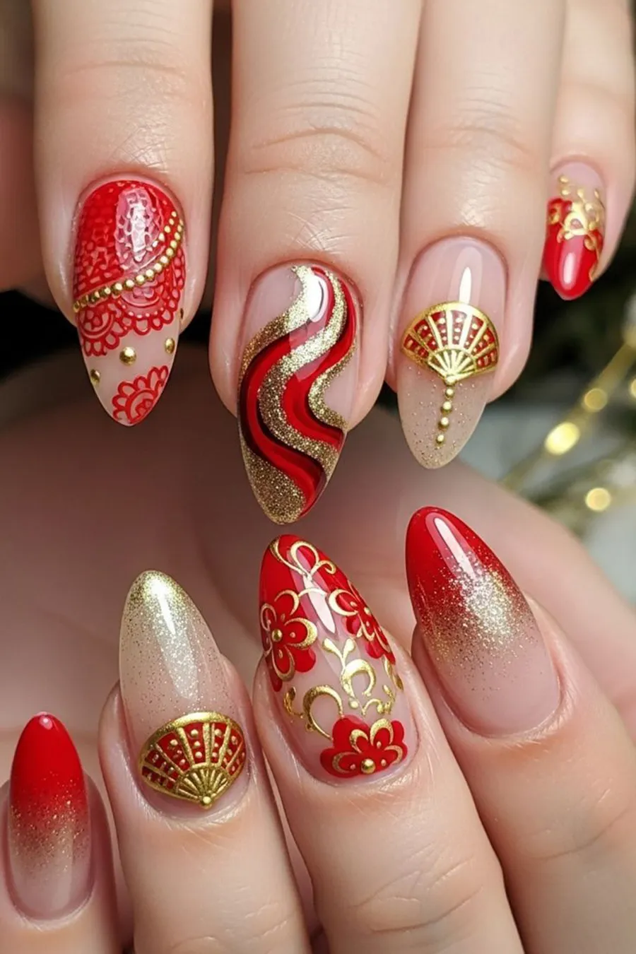 Mẫu nail hình quạt