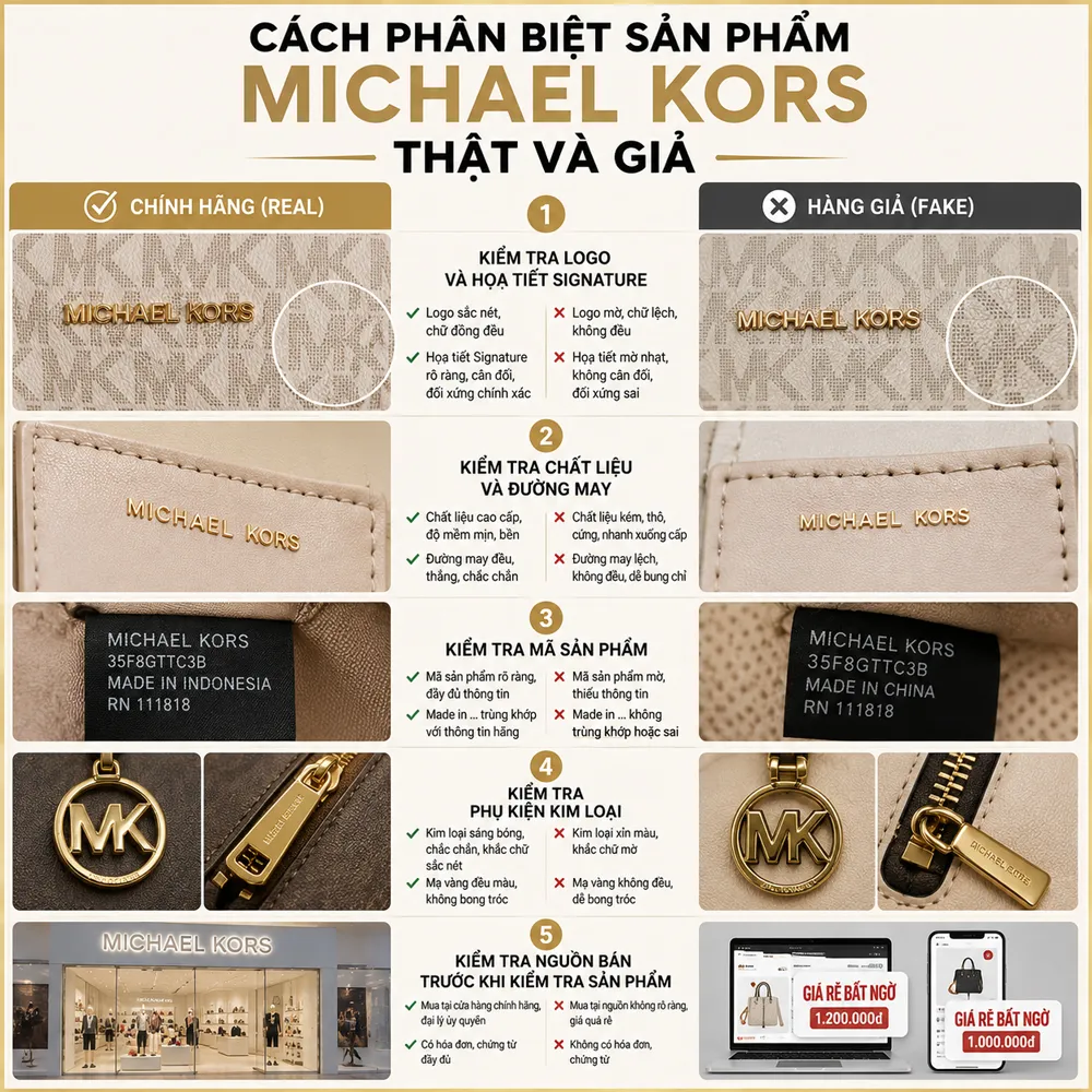 Cách phân biệt Michael Kors thật và giả