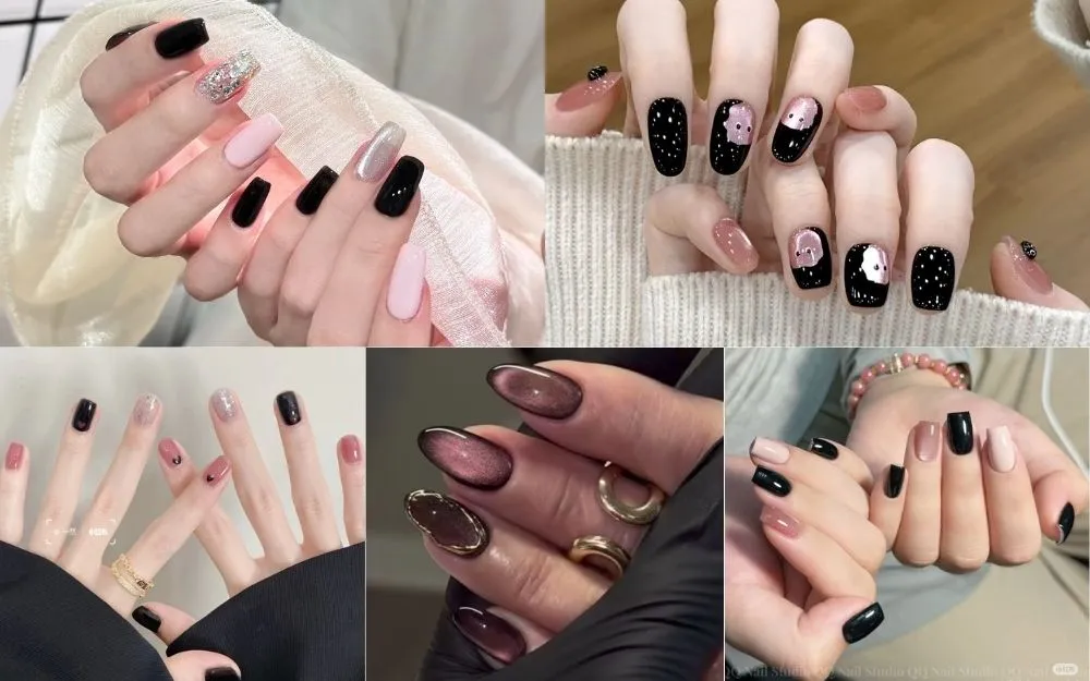 Top 30+ Mẫu Nail Đen Hồng Cá Tính, Sang Chảnh Dẫn Đầu Xu Hướng - 2