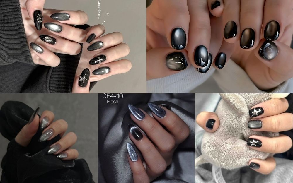 Top 30+ Mẫu Nail Đen Mắt Mèo Sang Chảnh, Cuốn Hút Hiện Nay - 6