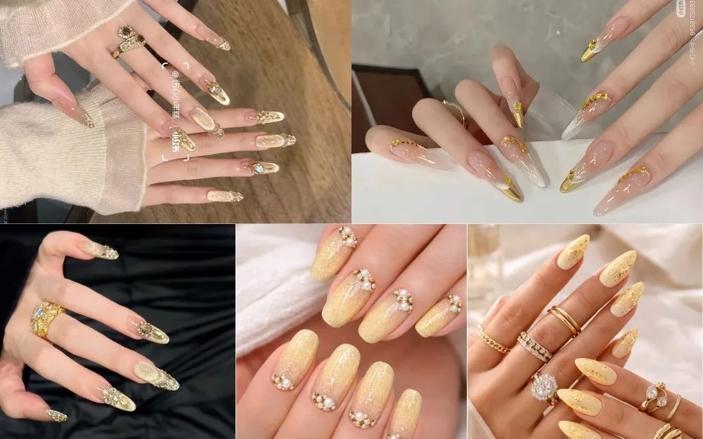 Top 50+ Mẫu Nail Vàng Đẹp, Sang Chảnh Hot Trend 2026 - 6