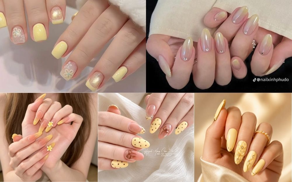 Đốn Tim Với 30+ Mẫu Nail Màu Vàng Pastel Nhẹ Nhàng Cho Nàng - 5
