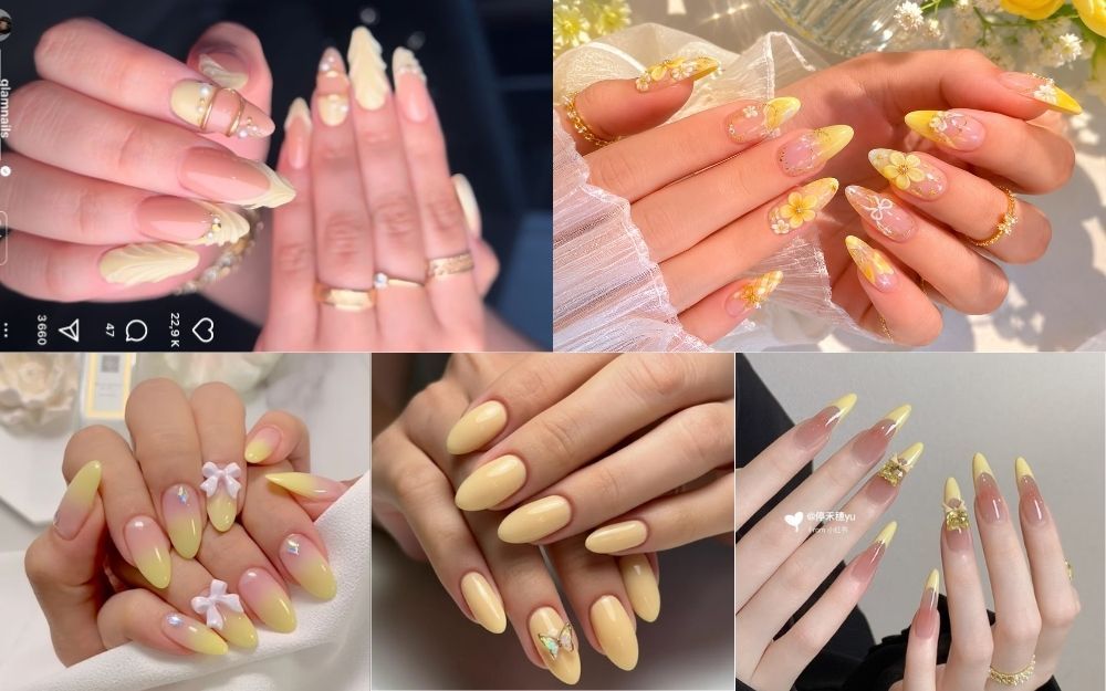 Đốn Tim Với 30+ Mẫu Nail Màu Vàng Pastel Nhẹ Nhàng Cho Nàng - 4