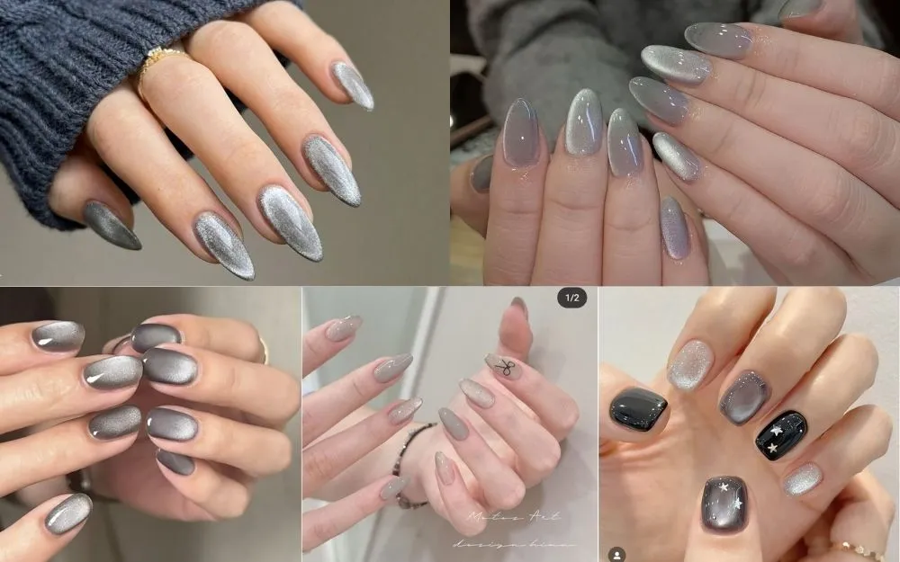 Top 30+ Mẫu Nail Xám Mắt Mèo Sang Chảnh, Tôn Da Trend 2026 - 1