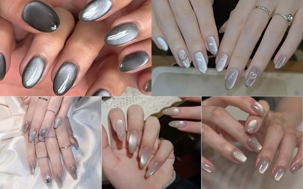 Top 30+ Mẫu Nail Xám Mắt Mèo Sang Chảnh, Tôn Da Trend 2026 - 3