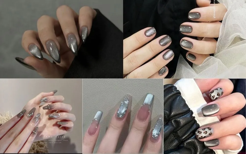 Top 30+ Mẫu Nail Xám Mắt Mèo Sang Chảnh, Tôn Da Trend 2026 - 5