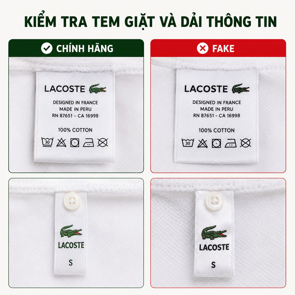 Kiểm tra tem giặt và dải thông tin