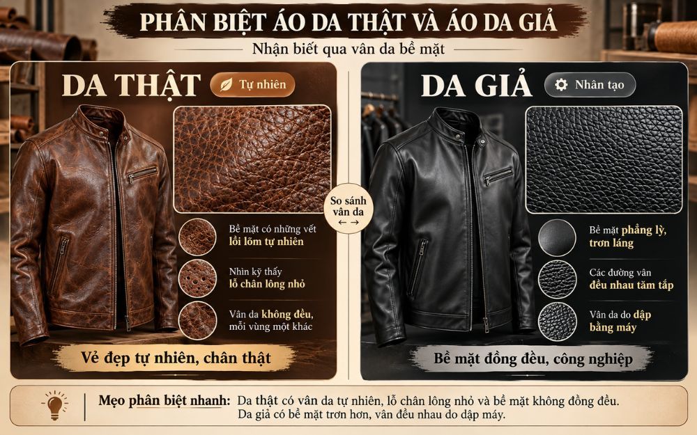 Cách Phân Biệt Áo Da Thật Và Giả Chính Xác, Đơn Giản Hiệu Quả - 1