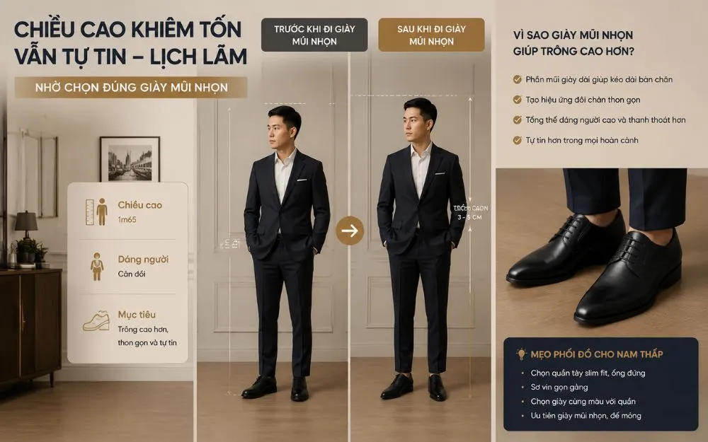 Giày Mũi Nhọn Nam Có Hợp Người Việt Không? Tips Chọn Giày Chuẩn - 5