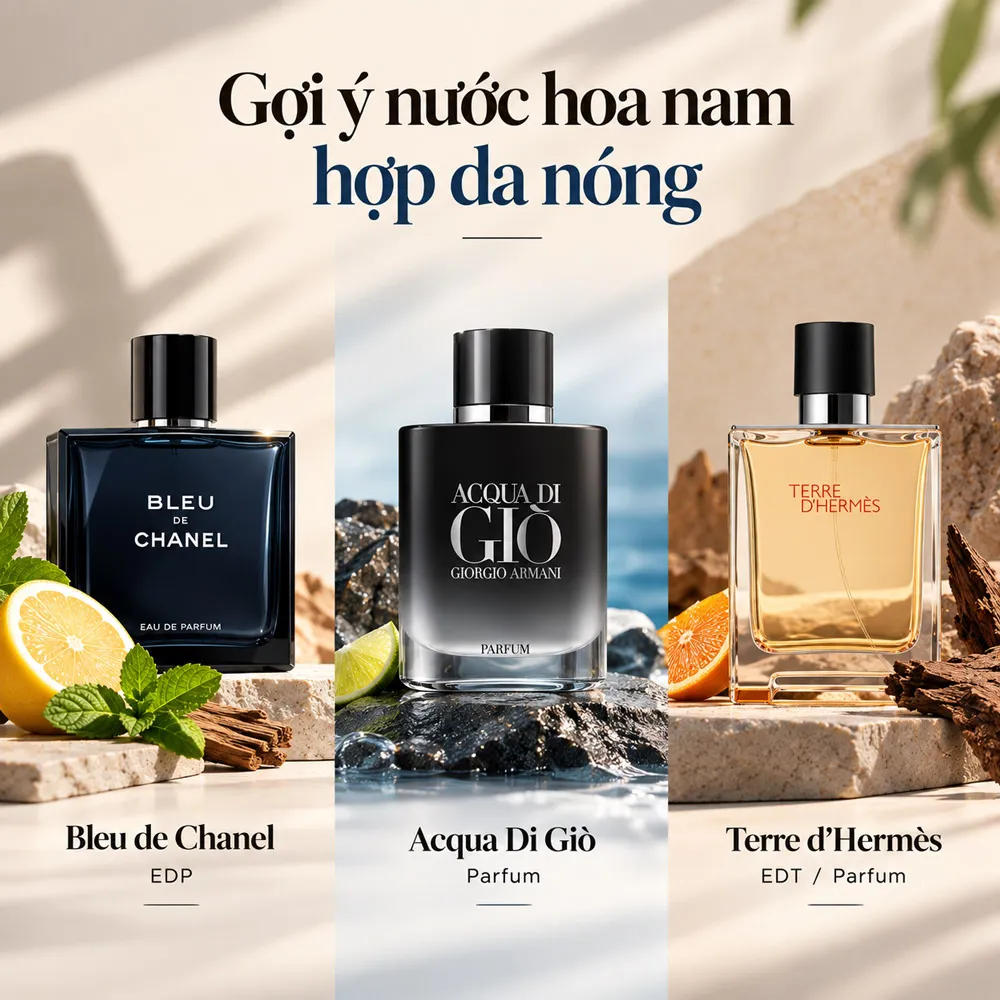Gợi ý nước hoa nam hợp da nóng