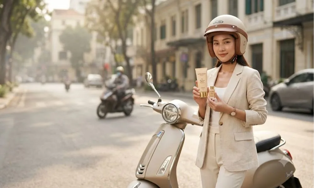 Skincare cho người đi xe máy nhiều: Cách chăm sóc da đúng cách - 1