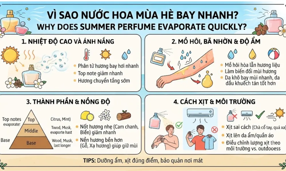Vì sao nước hoa mùa hè bay nhanh? Cách lưu hương lâu - 1