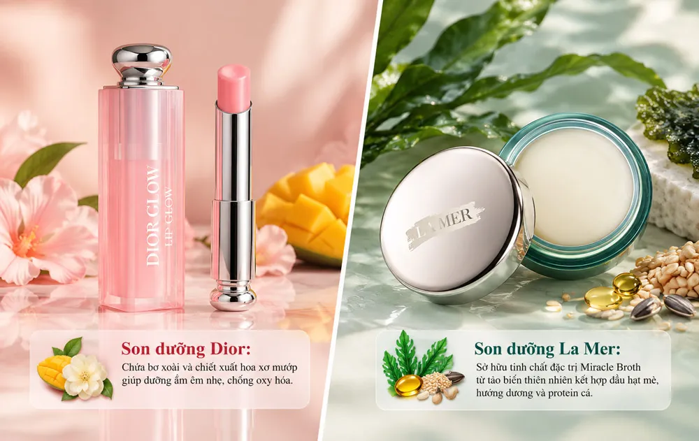 so sánh son dưỡng dior và lamer