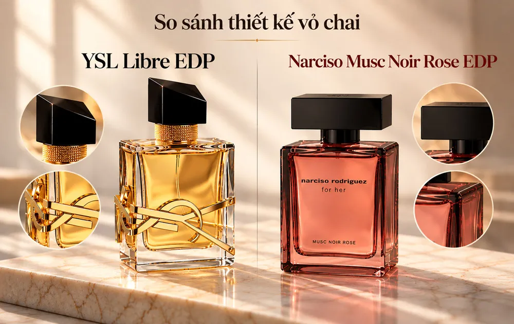So Sánh YSL Libre EDP Và Narciso Musc Noir Rose