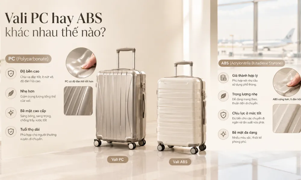 Vali nhựa PC và ABS khác nhau thế nào: Chọn loại nào? - 1