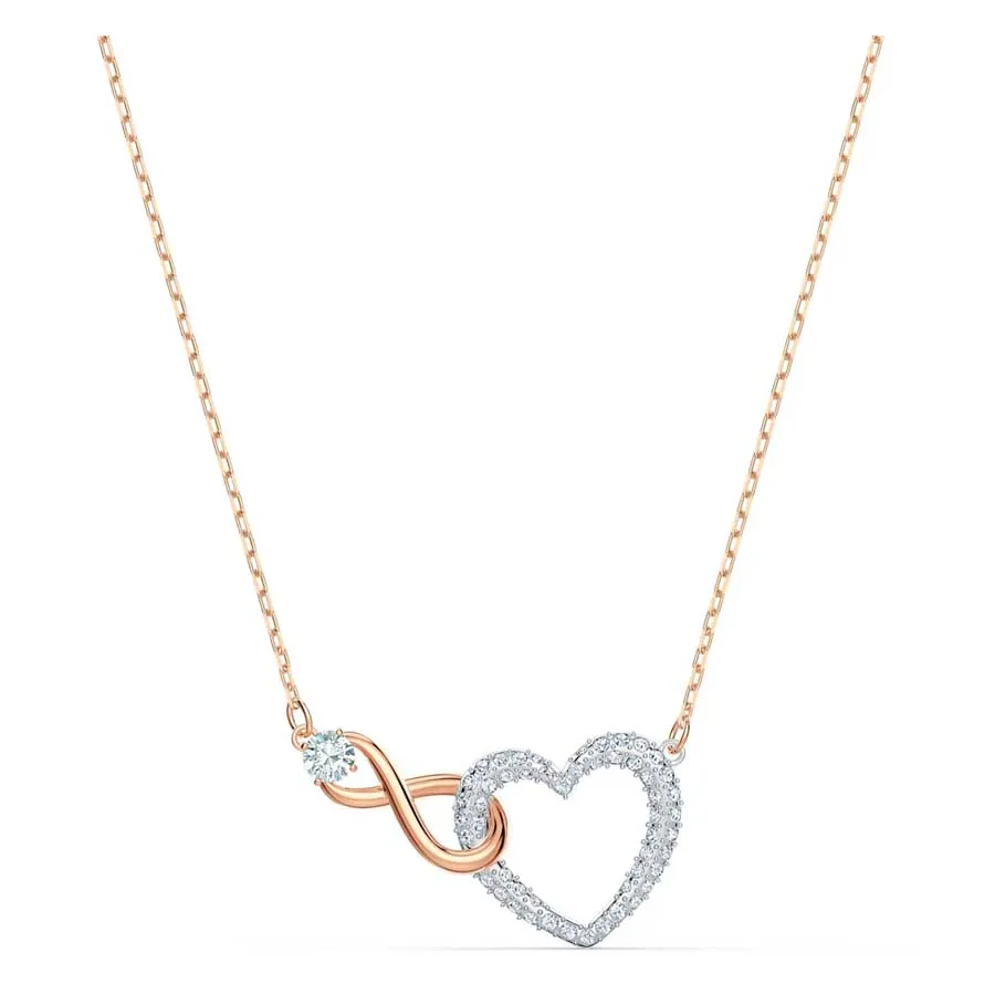 Dây Chuyền Swarovski Infinity Heart Necklace 5518865 White, Mixed Metal Finish