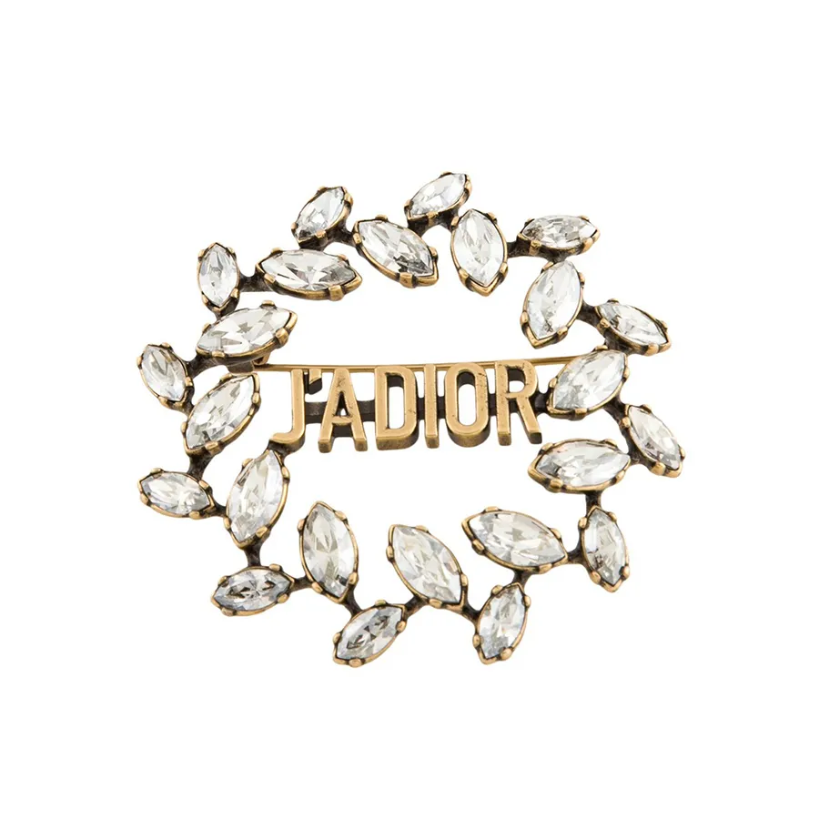 Top trang sức mua ngày vía thần tài Cài Áo Nữ Dior J'Adior Laurel Brooch Gold-Finish Metal And Silver Crystals Gold Màu Vàng