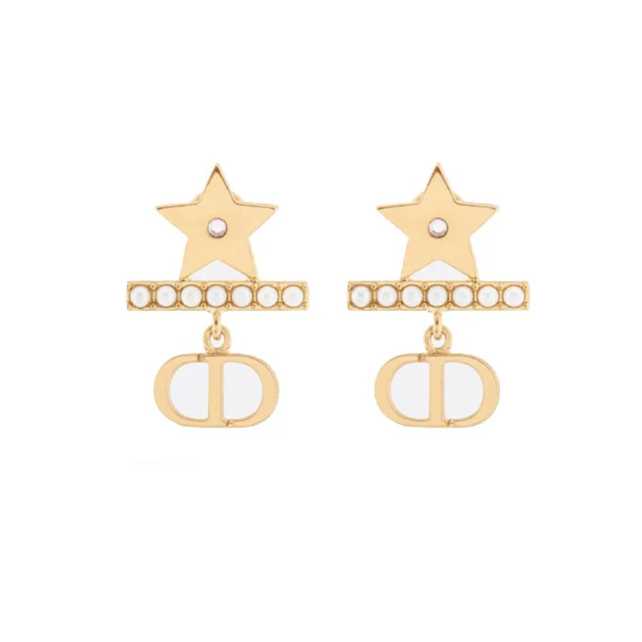 Khuyên Tai Nữ Dior Petit CD Earrings Màu Vàng