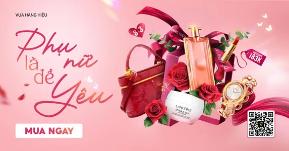 Khuyến Mãi 8/3 Vua Hàng Hiệu: Voucher Đến 183K, Free Ship Toàn Quốc 