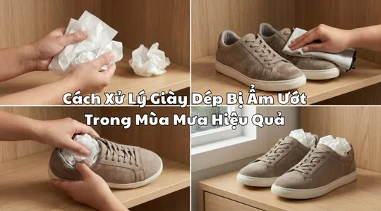 10 Cách Xử Lý Giày Dép Bị Ẩm Ướt Trong Mùa Mưa Hiệu Quả