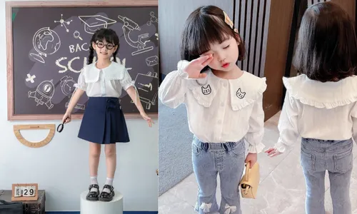 7 Cách Phối Áo Sơ Mi Cho Bé Gái Đẹp, Dễ Thương 