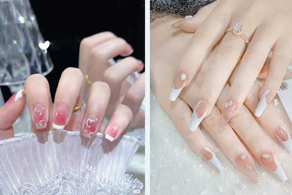 50+ mẫu nail sơn đầu móng trắng đẹp, rất thời thượng - 1