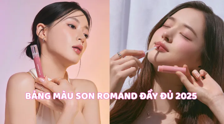 Bảng màu son Romand Glasting Water Gloss