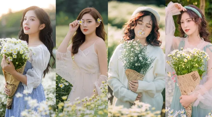 Chụp ảnh với cúc họa mi mặc gì? 20+ cách phối đồ nổi bật - 1