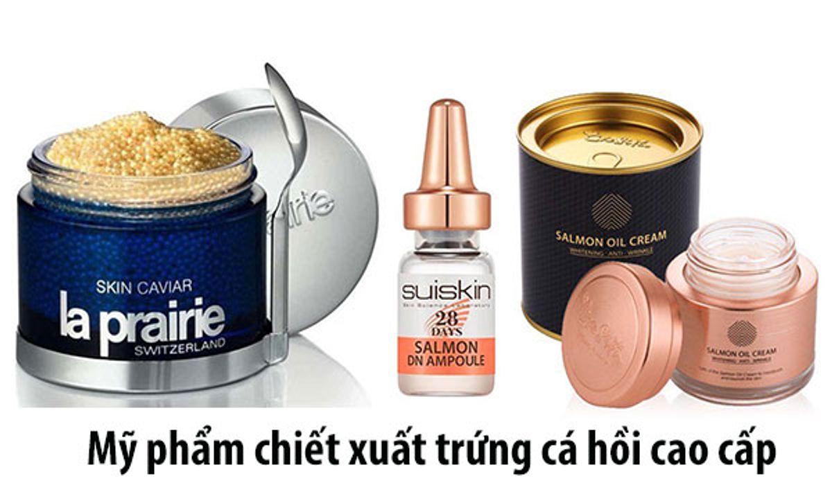 Review 3 loại mỹ phẩm chiết xuất trứng cá hồi cao cấp chất lượng tốt cho làn da