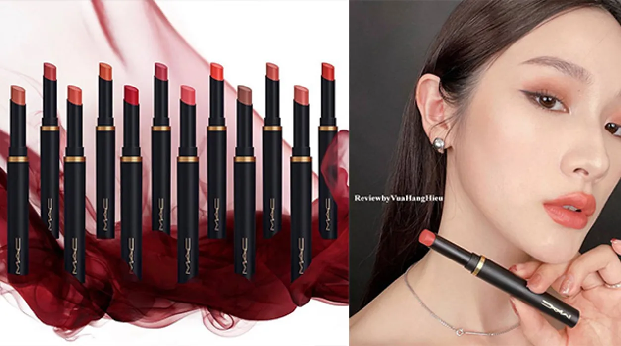 12 màu son MAC Powder Kiss Velvet Blur Slim Stick Lipstick trendy