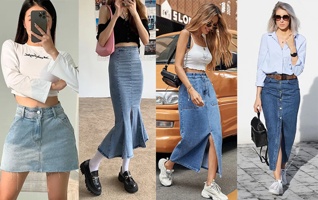 12 cách phối đồ với chân váy jean bò đẹp "hút mắt"