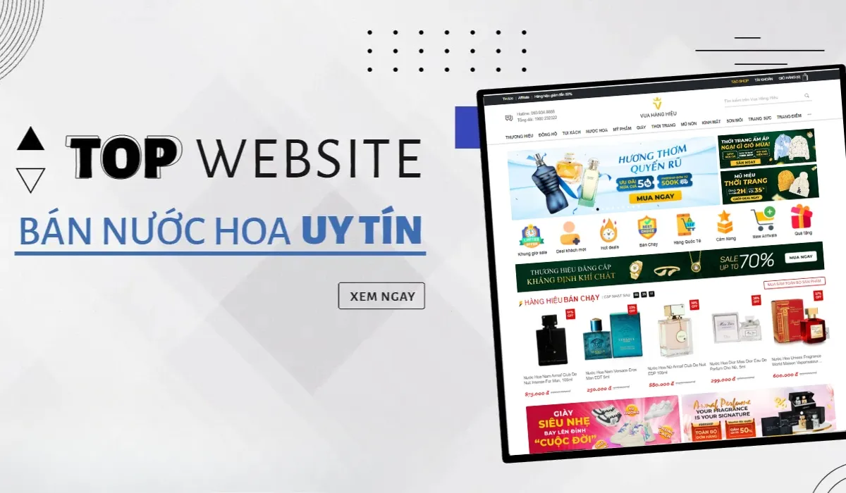 Top 8 trang web bán nước hoa uy tín tại Việt Nam