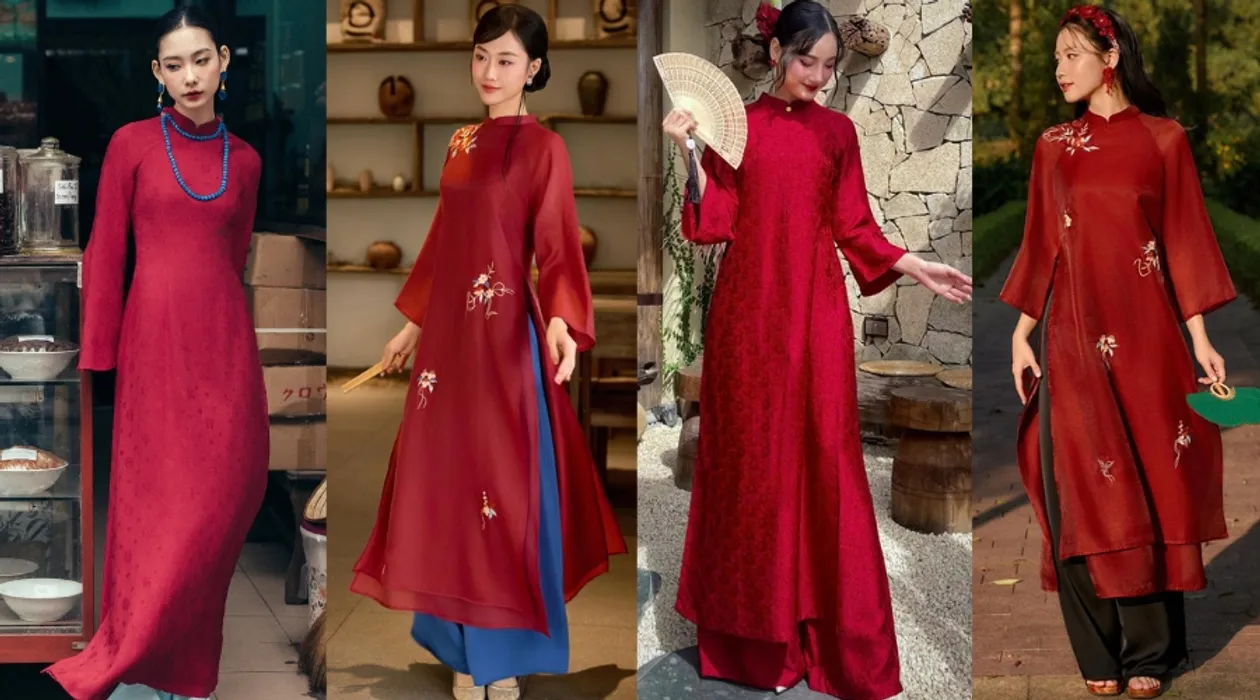 Áo dài đỏ phối quần màu gì? Top 10 màu quần đẹp và nổi bật