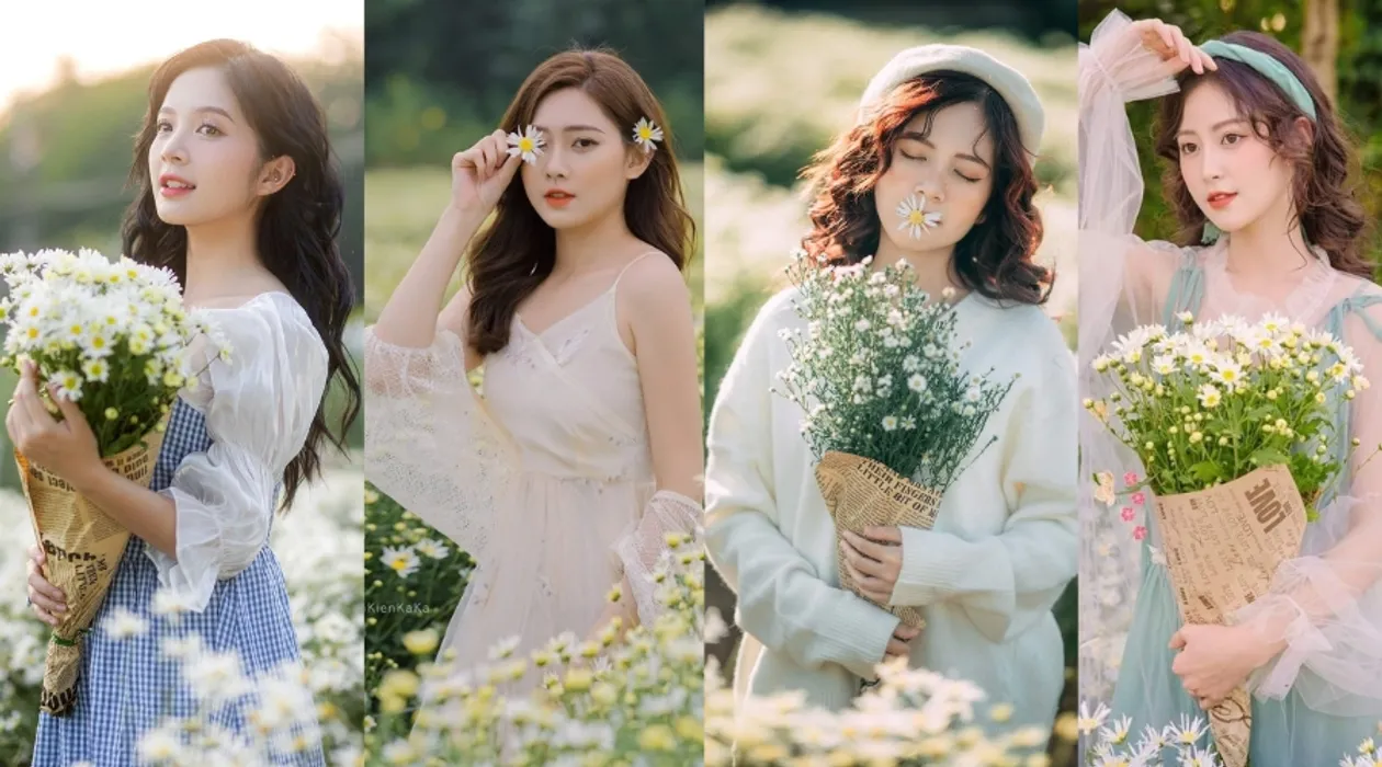 Chụp ảnh với cúc họa mi mặc gì? 20+ cách phối đồ nổi bật