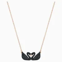 Dây Chuyền Swarovski Iconic Swan Necklace, Black, Rose-Gold Tone Plated 5296468 Thiên Nga