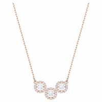 Dây Chuyền Swarovski Sparkling Dance Trilogy Necklace White Rose-gold Tone Plated