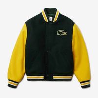 Áo Bomber Men's Lacoste Live Two-Tone Wool Blend Bomber Jacket Phối Màu Xanh Vàng Size 50