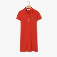 Váy Lacoste Women's Stretch Cotton Mini Piqué Polo Dress Màu Cam