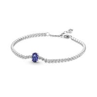 Vòng Đeo Tay Pandora Tennis Pavé Đính Đá 590039C01 Màu Xanh Dương Size 16
