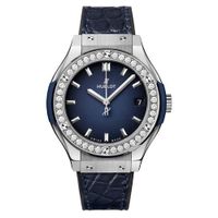Đồng Hồ Nữ Hublot Classic Fusion Titanium Deep Blue Diamonds 581.NX.6670.LR.1104.JPN19 33mm