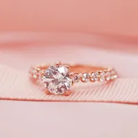Nhẫn Đính Hôn Morina Rose N0107 Màu Vàng Hồng