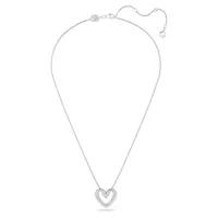Dây Chuyền Swarovski Una Pendant Heart, Small, White, Rhodium Plated 5625533 Màu Bạc