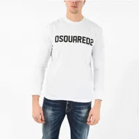 Áo Thun Dài Tay Dsquared2 Printed Surf Fit T-Shirt White Size XS